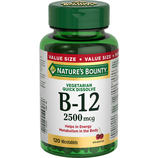 Vitamin B-12, 2500 mcg, 120 Tablets