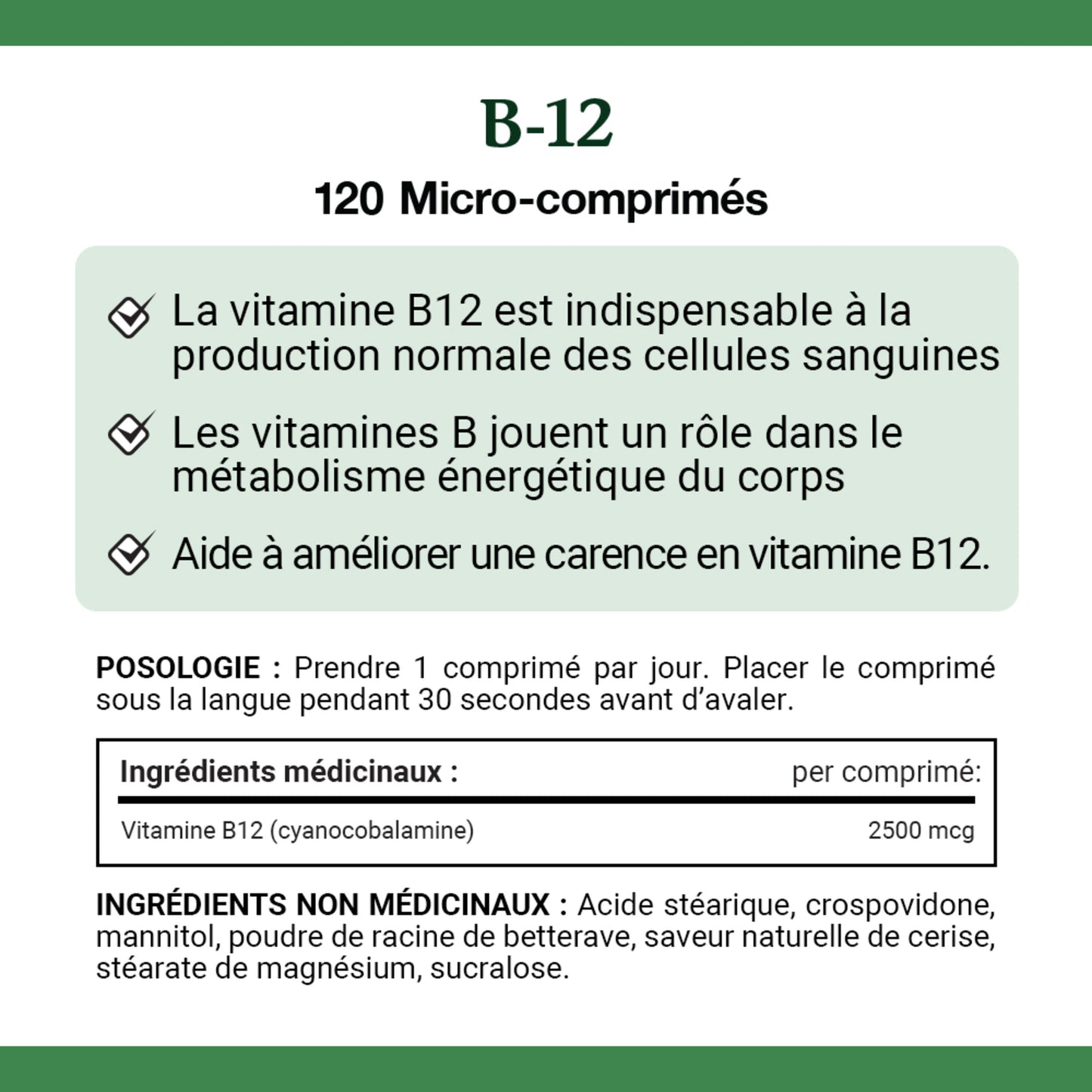 Vitamin B-12, 2500 mcg, 120 Tablets