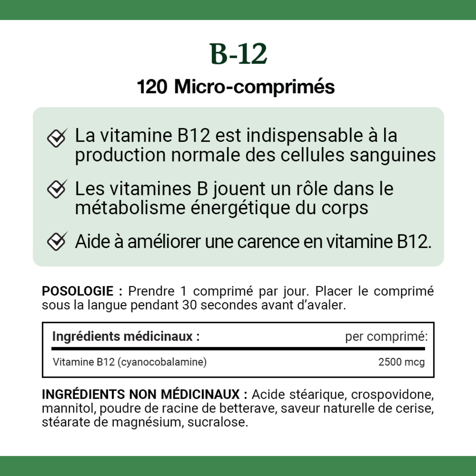 Vitamin B-12, 2500 mcg, 120 Tablets
