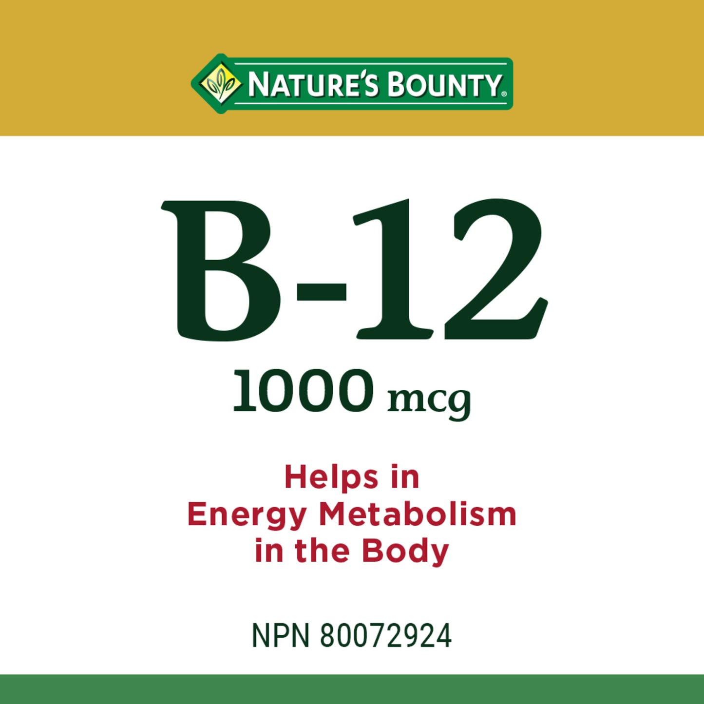 Vitamin B-12, Helps Energy Metabolism