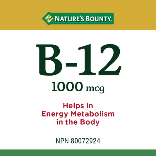 Vitamin B-12, Helps Energy Metabolism