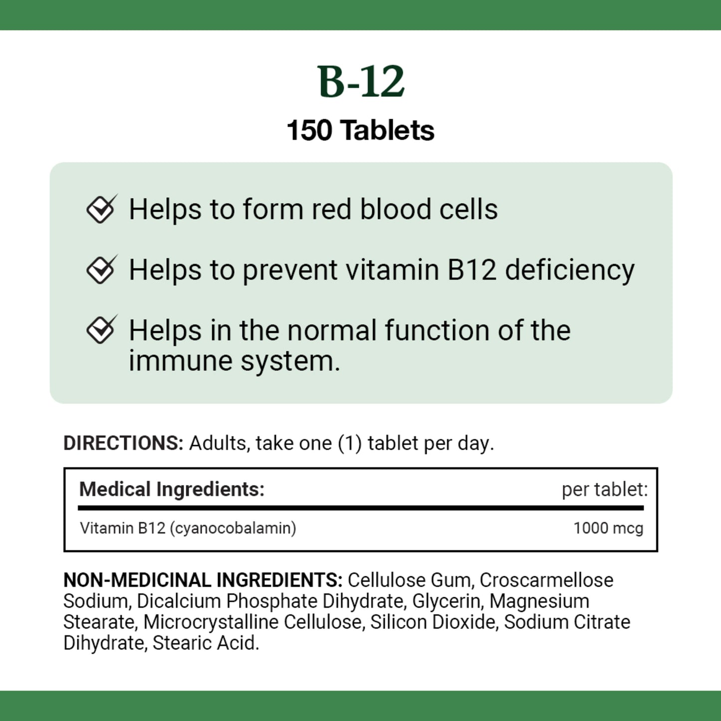 Vitamin B-12, Helps Energy Metabolism