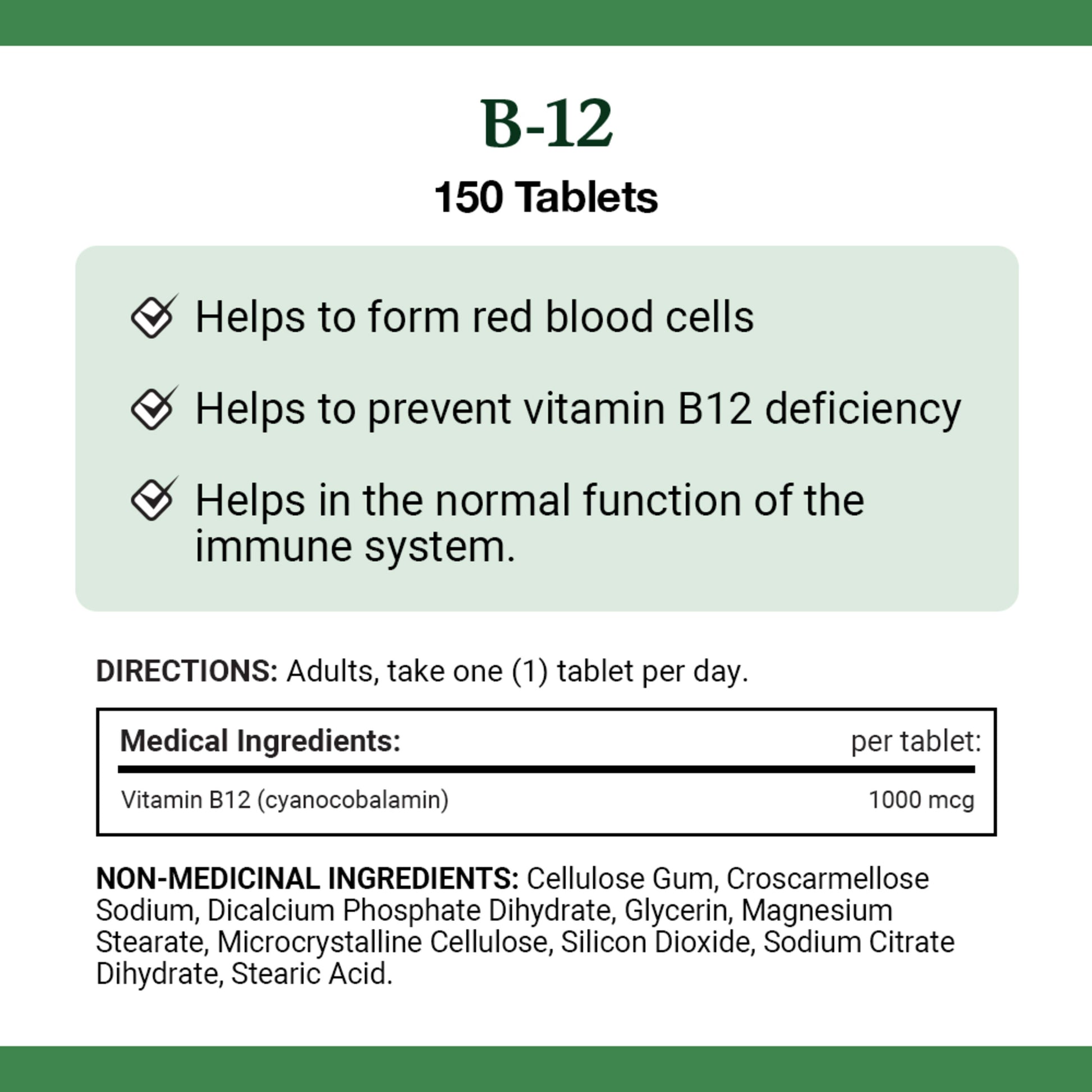 Vitamin B-12, Helps Energy Metabolism
