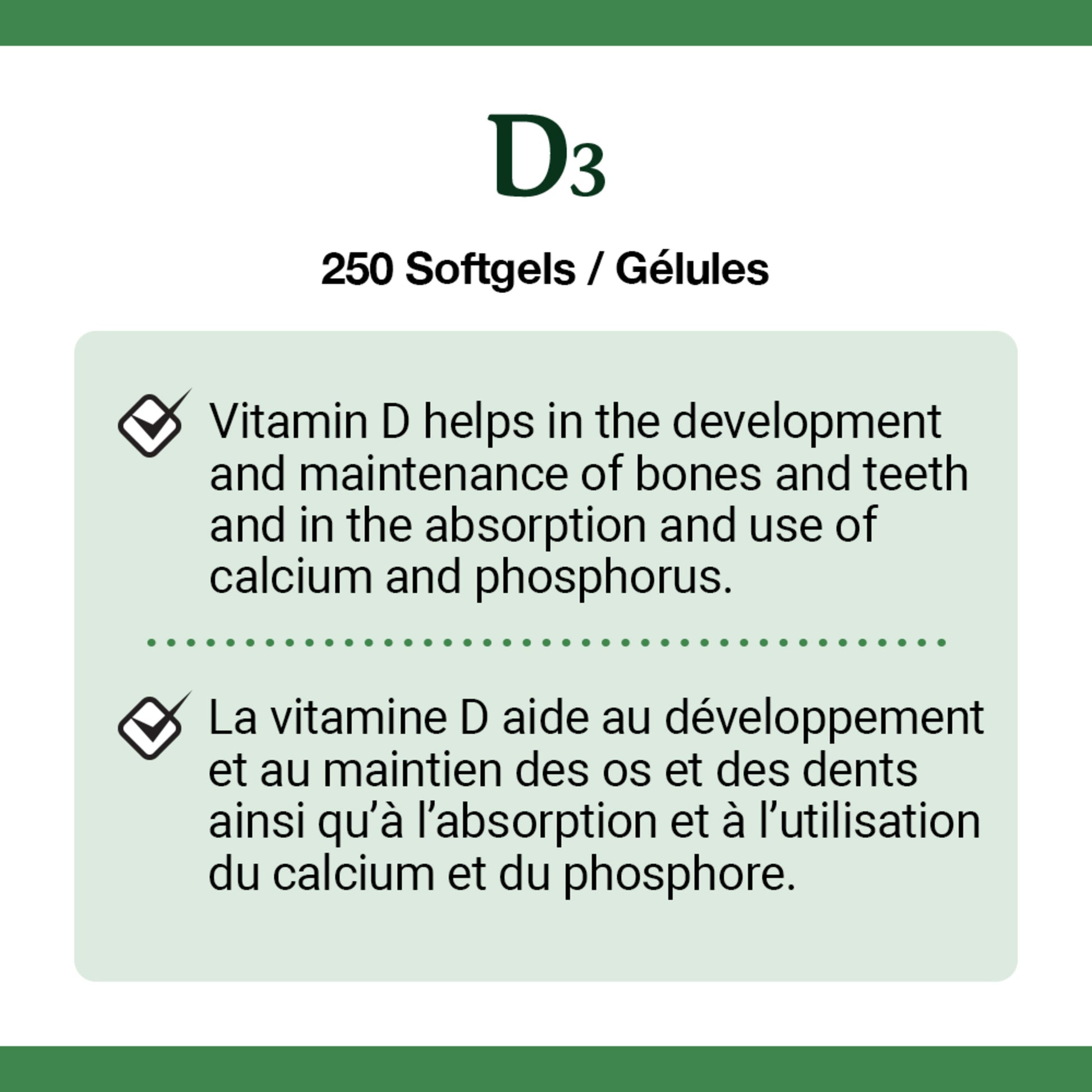 Vitamin D3, 1000 IU, Value Size, 250 Softgels