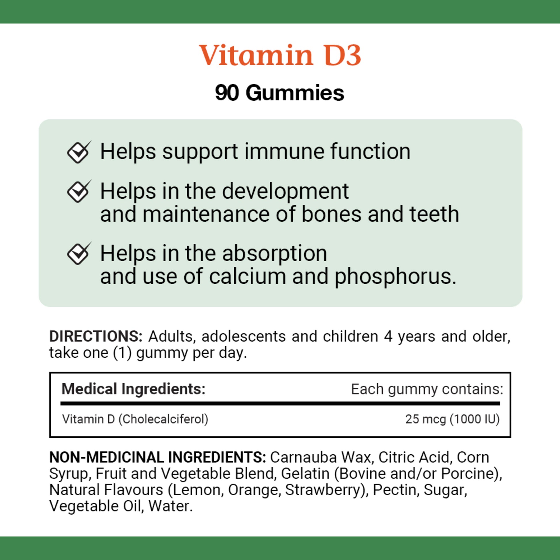 Vitamin D3 Gummies, Supports Immune Function