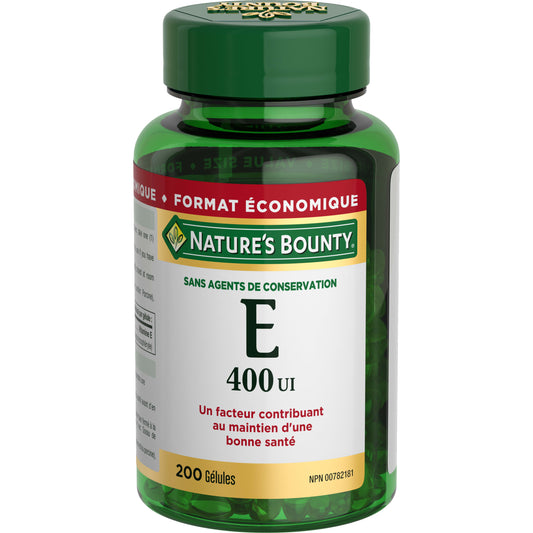 Vitamine E, 400 UI, antioxydant, 200 gélules||FR