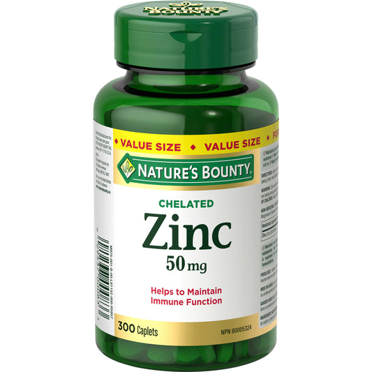 Zinc, 50 mg, Helps Immune Function, Caplets