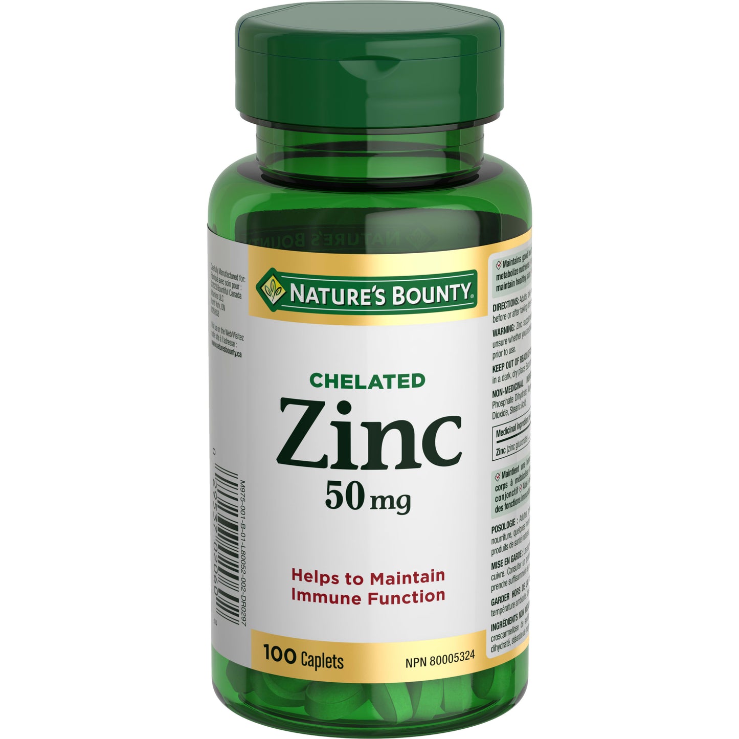Zinc, 50 mg, Helps Immune Function, Caplets