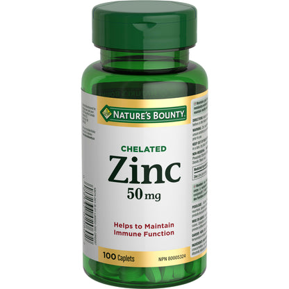 Zinc, 50 mg, Helps Immune Function, Caplets