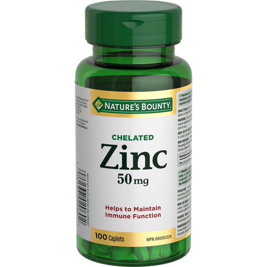 Zinc, 50 mg, Helps Immune Function, Caplets