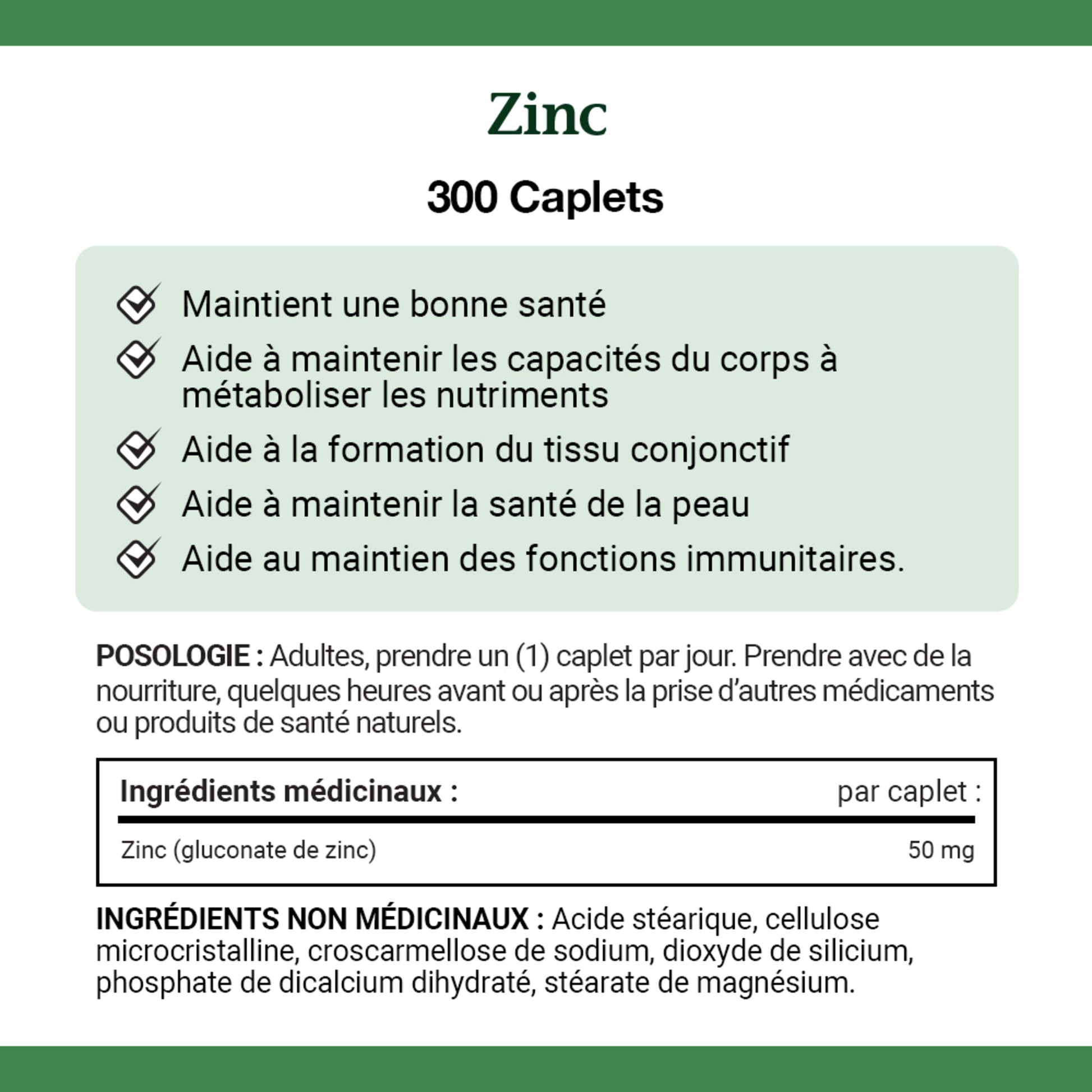 Zinc, 50 mg, Helps Immune Function, Caplets