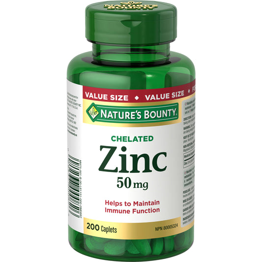 Zinc, 50 mg, Value Size, 200 Caplets