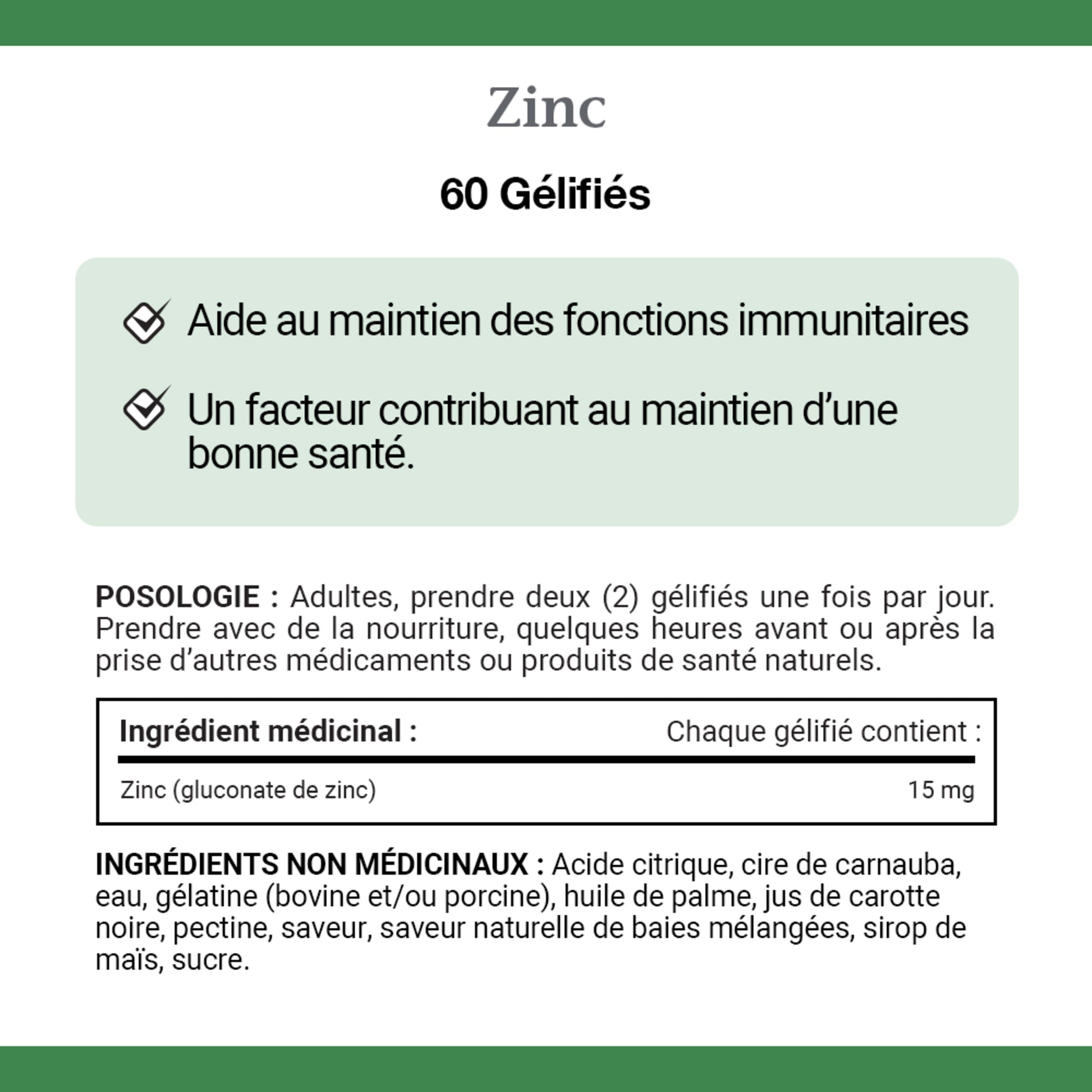 Zinc,15 mg, 60 Gummies